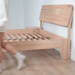Sommier Bois Hêtre 80x190cm - Structure Renforcée 14 Lattes - Pieds Amovibles 35cm - EvergreenWeb