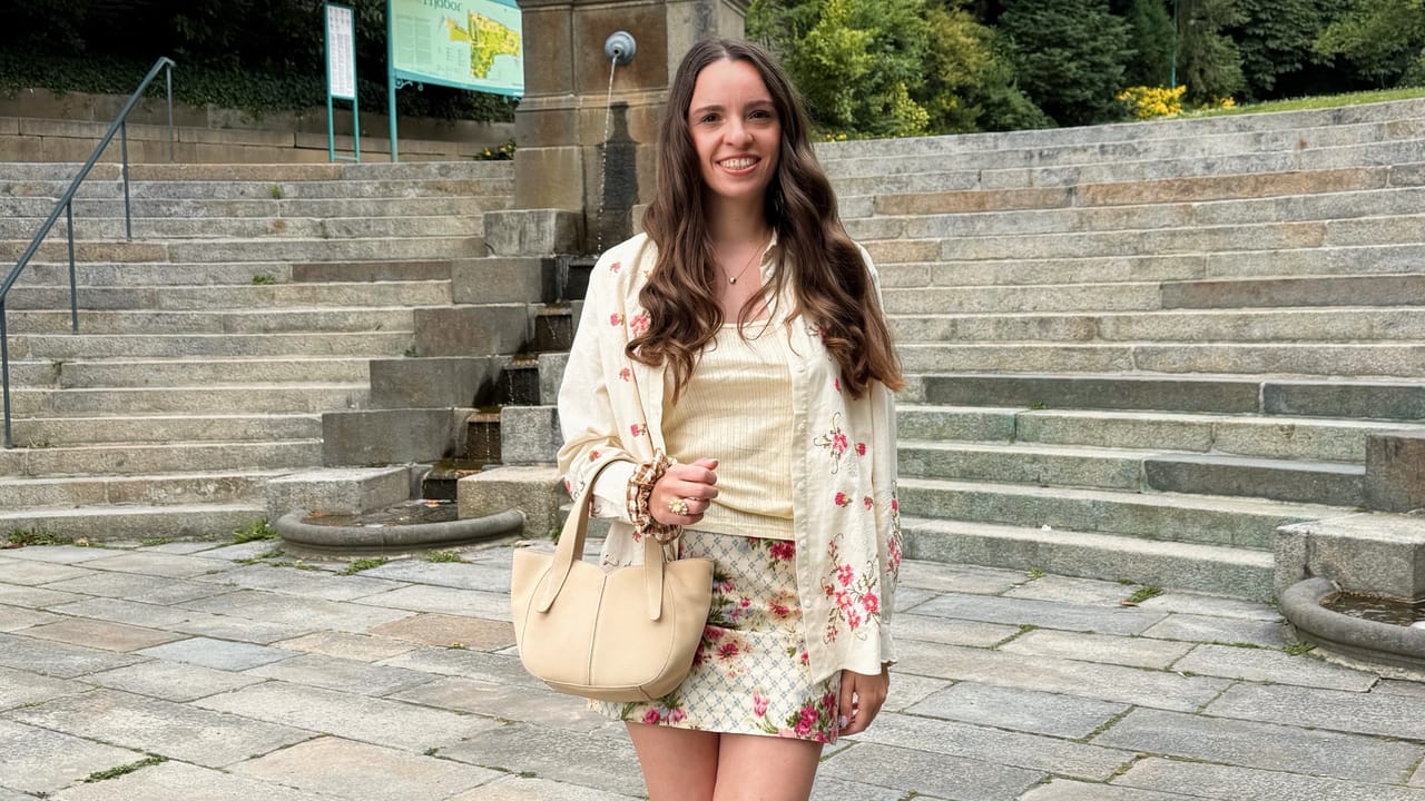 Mini ALTAÏ beige suede handbag with handles and shoulder strap
