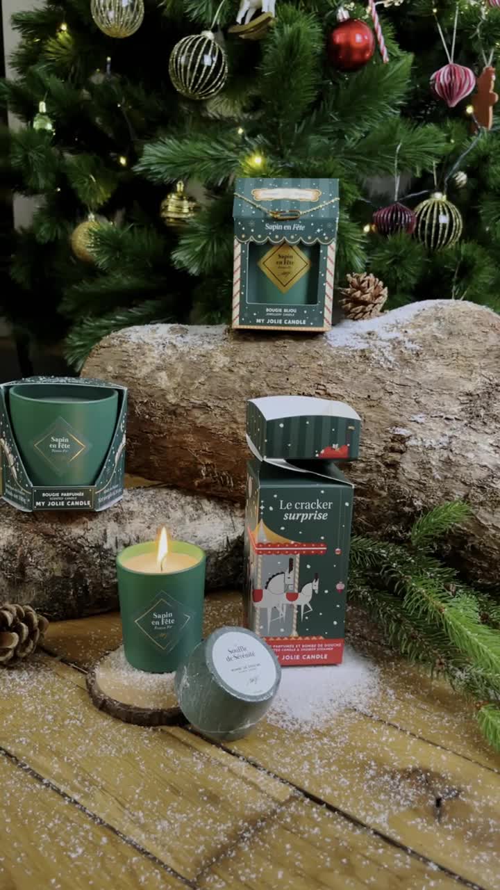 Lot De 2 Grandes Bougies De Noël Parfumées - Cire Végétale - Parfums Cannelle/pin - 72h De Combustion - 14.8x7 Cm