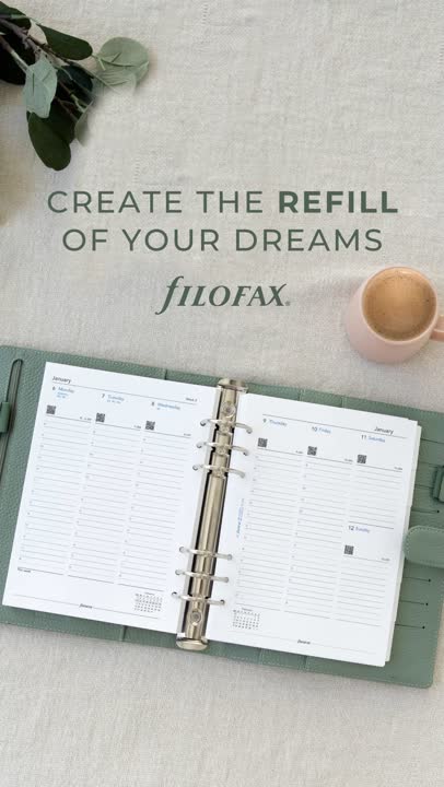 thumbnail image 2 of Filofax A5 Vertical Year Planner Refill - 2025, Cotton Cream Paper, Fold-Out Calendar For Organizers & Diaries 2 of 13
