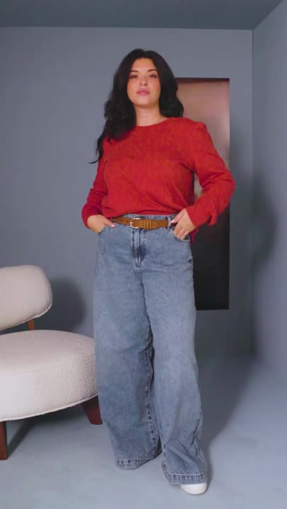 T-shirt Manches Longues Together Femme - Taille 38/40, Noir, Brodé, Coton, Occasion Très Bon état