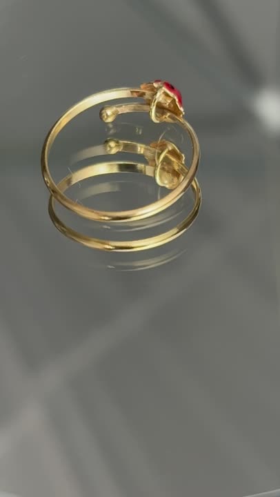Bague Enfant Coccinelle Plaqué Or - Les Poulettes Bijoux, Cadeau Mignon
