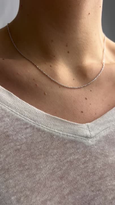 Chaîne "Singapour" En Or Blanc 9 Carats - Longueur Ajustable 16 à 22 Pouces - Jewellerybox - Neuf Avec étiquettes