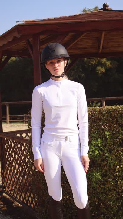 Samshield – Pantalon d’équitation Adèle Knee Grip Blanc – Femme – Collection Permanente